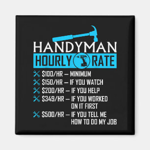 Aimant Taux horaire d'homme à tout faire humour Charpenti