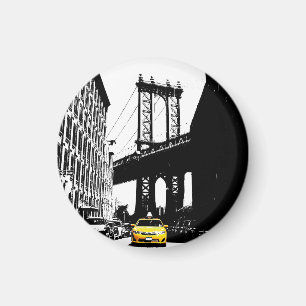Aimant Taxi jaune Nyc Brooklyn Bridge New York