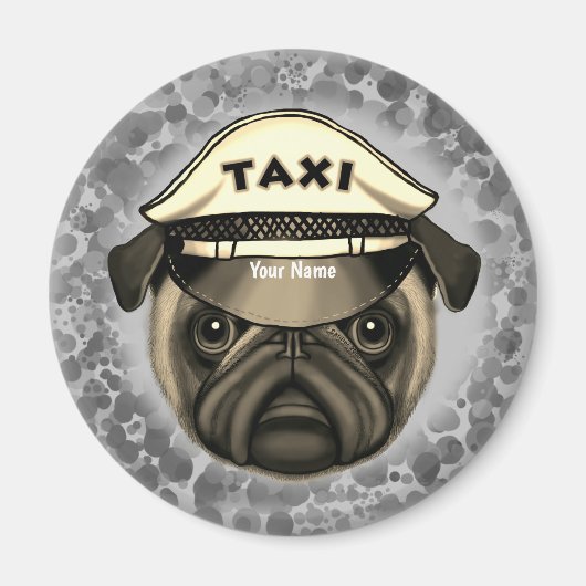 Aimant Taxi Pug (Devant)
