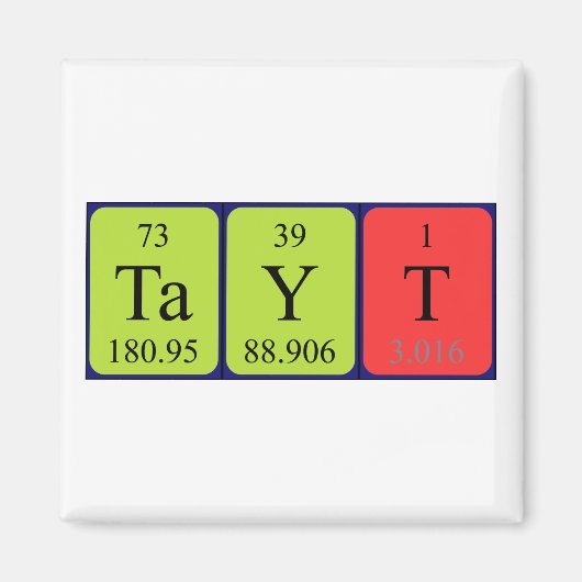 Aimant Tayt l'aimant de nom de table périodique (Devant)