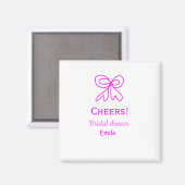 Aimant Tchèque arc-en-ciel rose mariage nom (Recto/Verso)