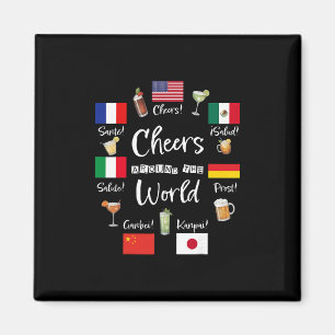 Aimant Tchin Tchin autour du monde Vacances Boissons Drôl