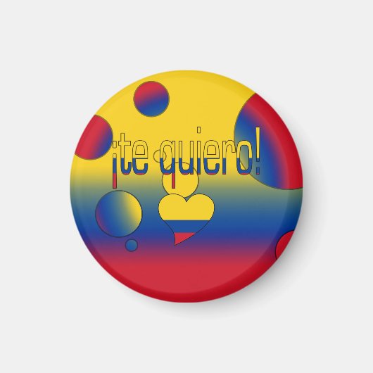Aimant Te Quiero ! Colombie Drapeau couleurs Pop Art (Devant)