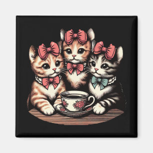 Aimant Tea Party de Kittens vintage