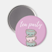 Aimant Tea Party Pink Cute (Recto/Verso)
