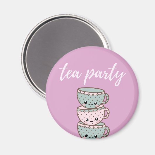 Aimant Tea Party Pink Cute (Recto/Verso)