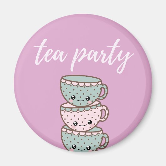 Aimant Tea Party Pink Cute (Devant)