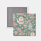 Aimant Tea Party vintage (Recto/Verso)