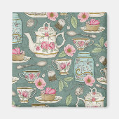 Aimant Tea Party vintage (Devant)