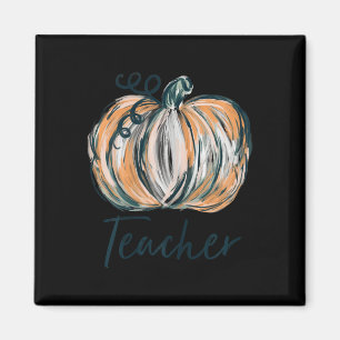 Aimant Teacher Citrouille aquarelle Automne Thanksgiving