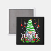 Aimant Teacher Gnome Christmas Pajamas Matching Family Gr (Recto/Verso)