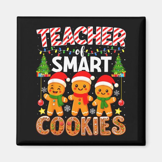 Aimant Teacher Of Smart Cookies Funny Gingerbread Teacher (Devant)