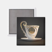 Aimant Teacup artistique (Recto/Verso)