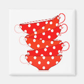 Aimant Teacup point Polka vintage (Devant)