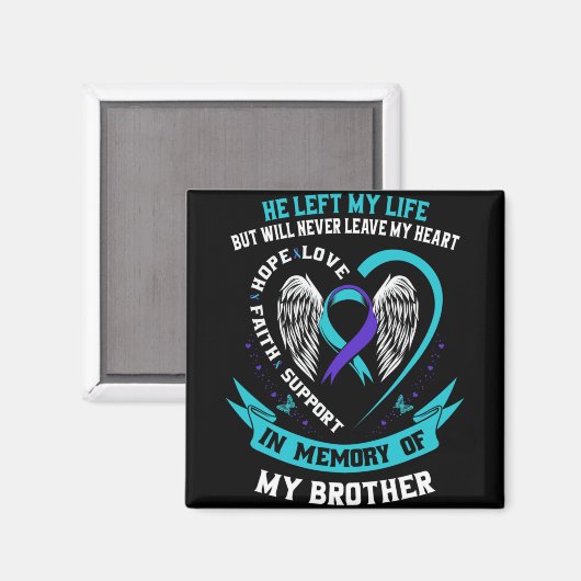 Aimant Teal And Purple In Memory Of My Brother Suicide Aw (Recto/Verso)