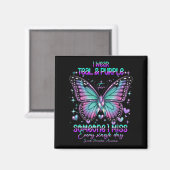Aimant Teal N Purple Butterfly Suicide Prevention Awarene (Recto/Verso)
