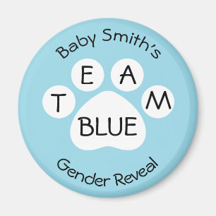 Aimant Team Blue Empreinte de patte Gender Revela