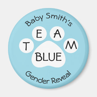 Aimant Team Blue Empreinte de patte Gender Revela