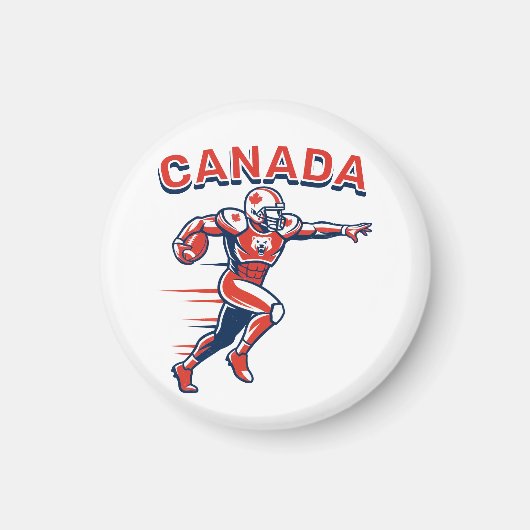 Aimant Team Canada Football Dynamic Patriotic Athlete Art (Devant)