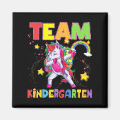 Aimant Team Kindergarten Dabbing Unicorn Retour À L'École (Devant)