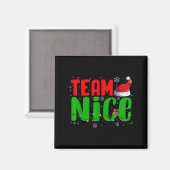 Aimant Team Naughty Nice Santa Hat Funny Christmas Matchi (Recto/Verso)