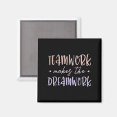 Aimant Teamwork Makes The Dreamwork Employee Team Motivat (Recto/Verso)
