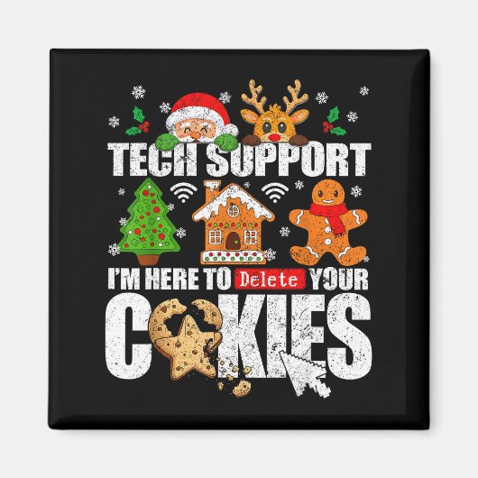 Aimant Tech Suprt Biscuits de Noël Femmes Hommes Drôle Ch (Devant)