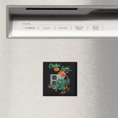 Aimant Technicien CVC drôle de squelette se détend pour g (In Situ (Lave-vaisselle))