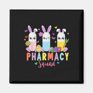 Aimant Technicien en pharmacie Bunny Jour de Pâques Techn