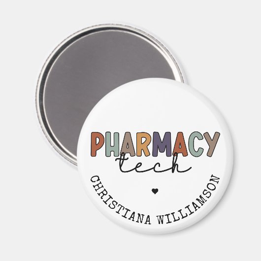 Aimant Technicien en pharmacie sur mesure (Recto/Verso)