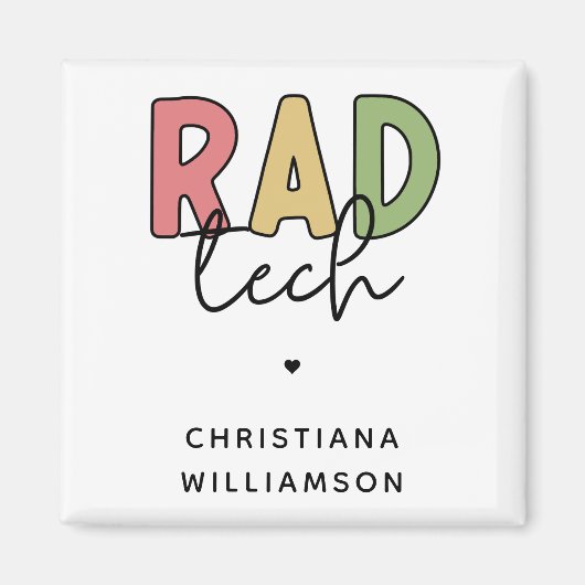 Aimant Technologue radiologique sur mesure Rad Tech Radio (Devant)