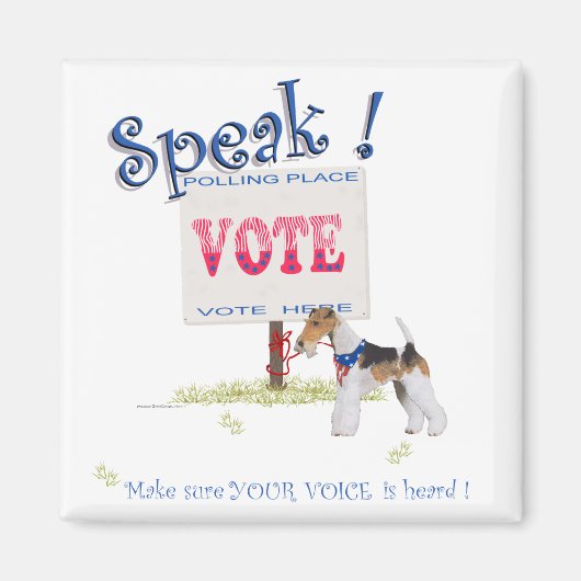 Aimant Teckel à poil dur Voix de vote (Devant)