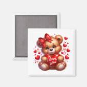 Aimant Teddies de la Saint-Valentin  (Recto/Verso)