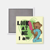 Aimant Teddy Bear I'm 2 Anniversaire T-shirts et cadeaux (Recto/Verso)