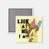 Aimant Teddy Bear I'm 4 Anniversaire Tshirts and Gifts (Recto/Verso)