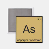 Aimant Tee drôle du syndrome d'Asperger - As - Élément de (Recto/Verso)