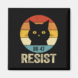 Aimant Tee Résistez à Anti Trump Rétro Chat Résistez à An