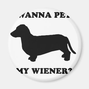 Aimant TEE - SHIRT de CHIEN de SAUCISSE - "voulez choyer