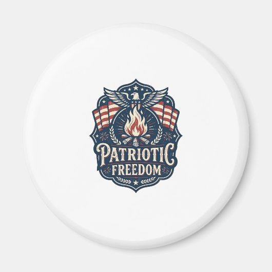 Aimant Tee-shirt graphique vectoriel nuit de feu patrioti (Devant)