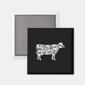 Aimant Tee - shirts du boucher de vache (Recto/Verso)