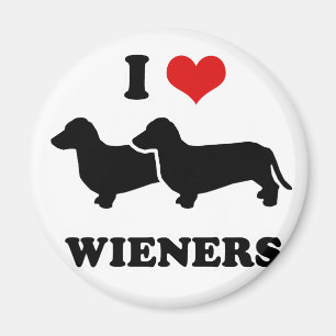 Aimant Tee - shirts WIENER DOG - "J'aime mes viennoiserie