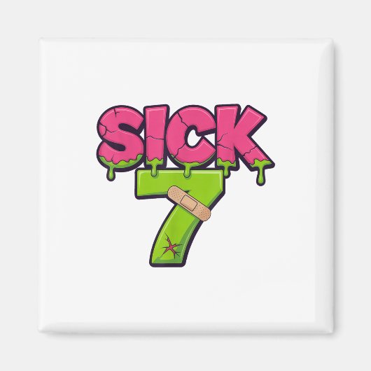 Aimant Tee Sick Seven Mème Six Sept Blague Fun Drip _2 (Devant)