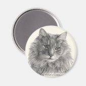 Aimant TeeGee, Chat Gris à Long Haired (Recto/Verso)