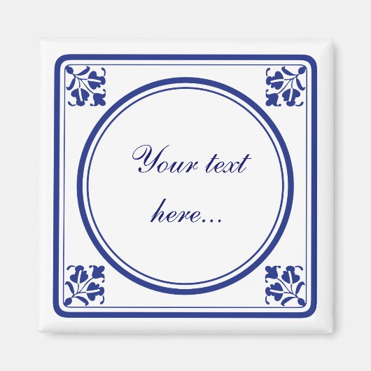 Aimant Tegeltje, petite tuile hollandaise (Devant)