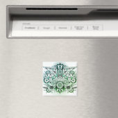 Aimant Teinte verte dessin tribal (In Situ (Lave-vaisselle))