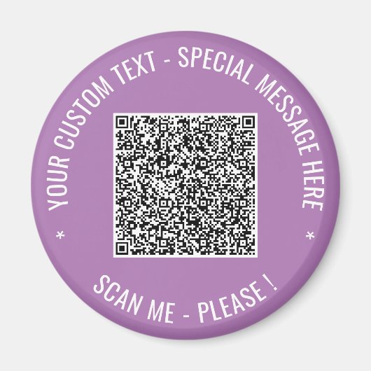Aimant Téléchargez votre exemple de code QR avec texte pe (Devant)