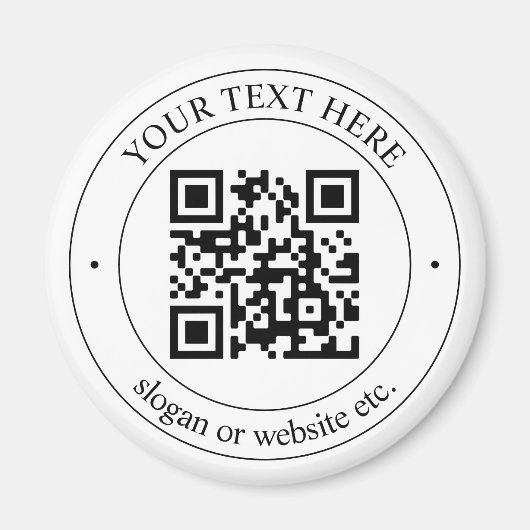 Aimant Téléchargez votre propre code QR et votre texte pe (Devant)