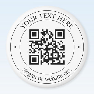 Aimant Téléchargez votre propre code QR et votre texte pe
