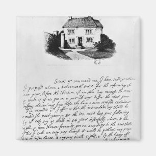 Aimant Télécopie de lettre illustrant la maison dedans