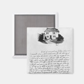 Aimant Télécopieur de la lettre illustrant la maison dans (Recto/Verso)